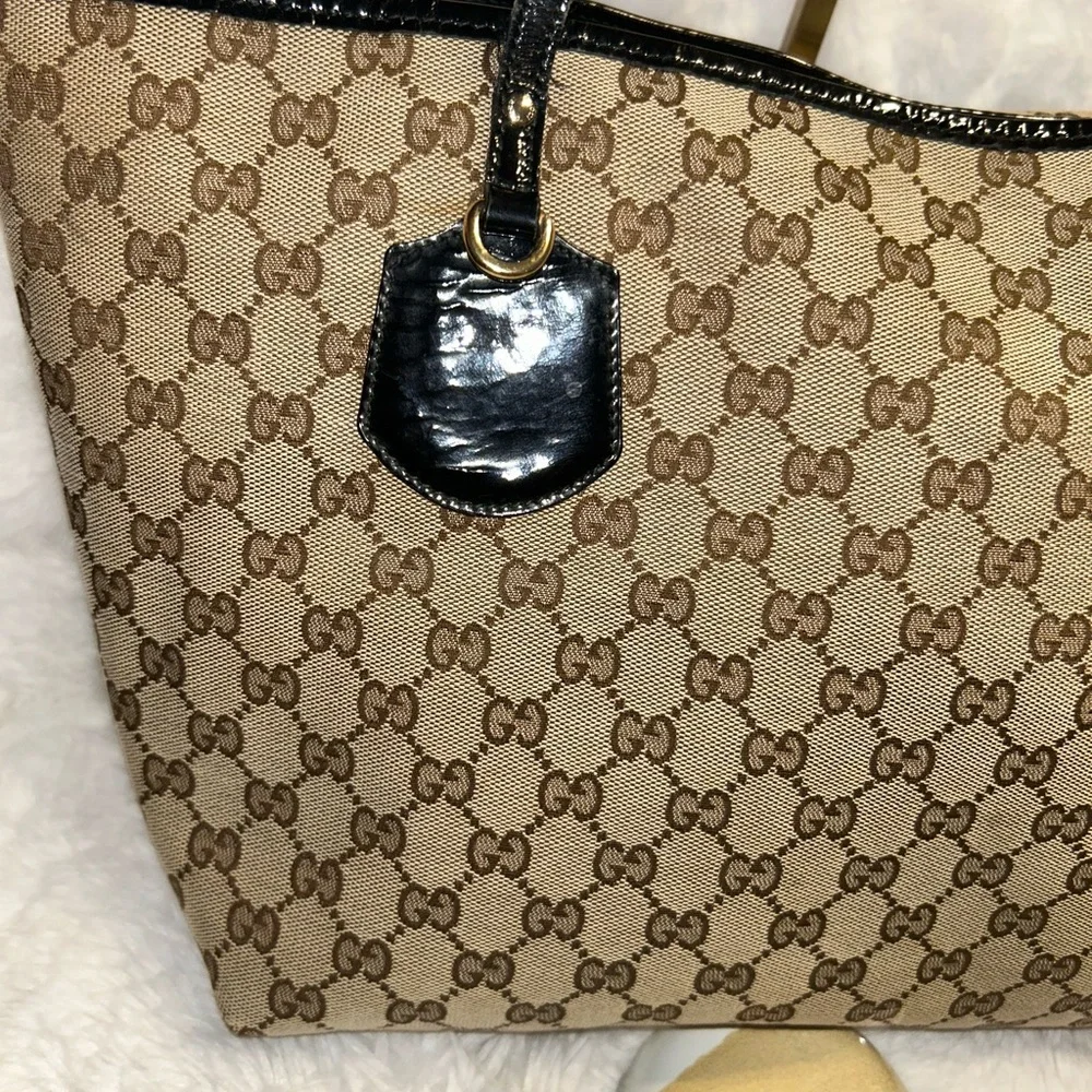 Gucci GG Canvas Jodie Black & Brown Tote‎